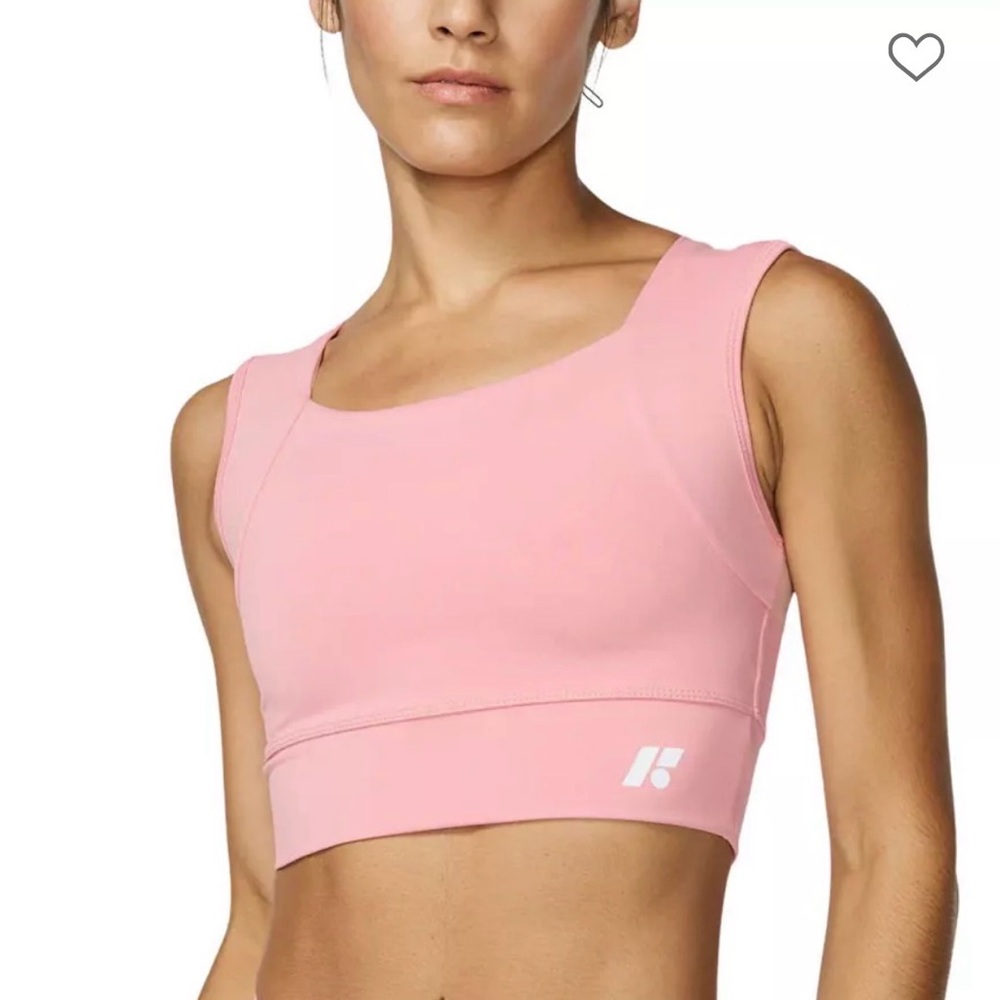 High-Impact Pink Crop Sports Bralette
